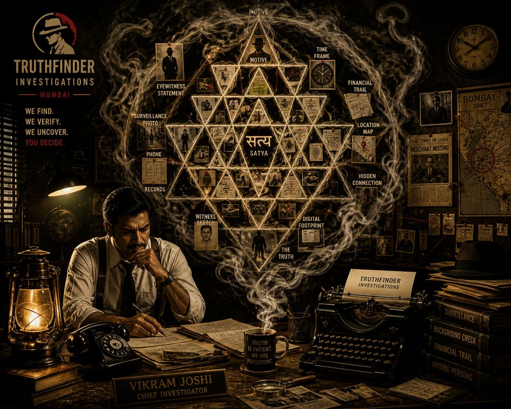 Detective at a desk vignette