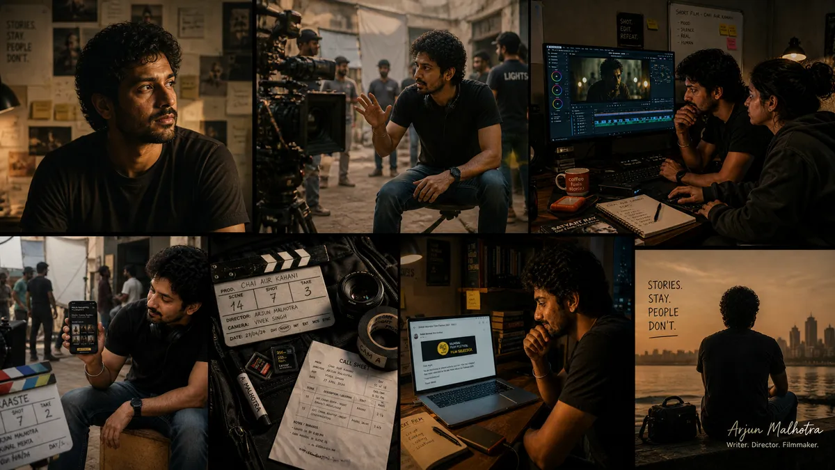 Arjun Malhotra · multi-disciplinary indie filmmaker — director · actor · performer · 12+ short films · 40+ festival selections